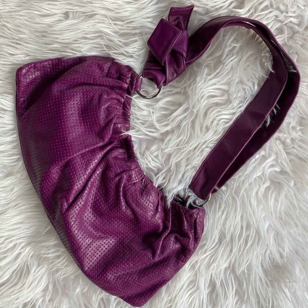 Cute purple leather shoulder Dumond bag